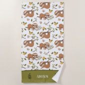 Kute sleuven die op het Kind Pattern van boomtakke Strandlaken (Voorkant)