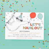 Kute Sloth Laten we de uitnodiging van de verjaard