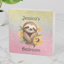 Kute Sloth met zonnebloemen