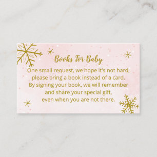 Kute Snowflakes Baby shower Books for Baby Enclos Informatiekaartje