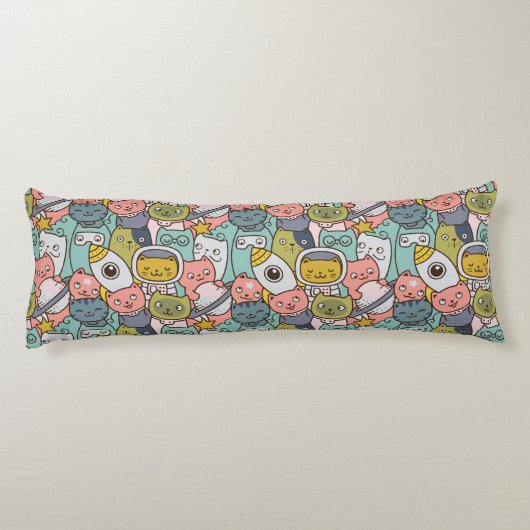 Kute Space Cats Body Pillow Lichaamskussen (Achterkant)