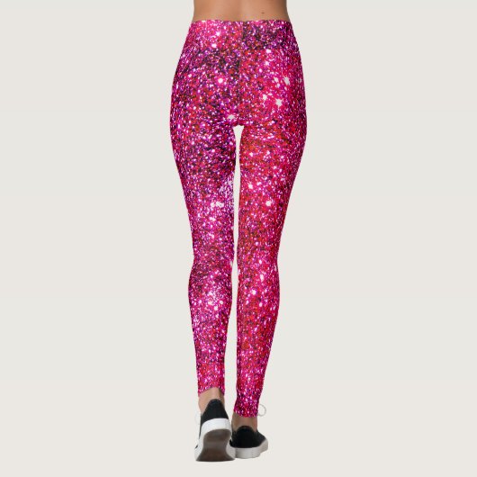 Kute Sparkly Pink Leggings Mode Trendy Fun (Achterkant)