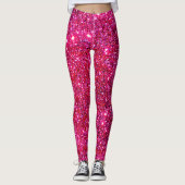 Kute Sparkly Pink Leggings Mode Trendy Fun (Voorkant)