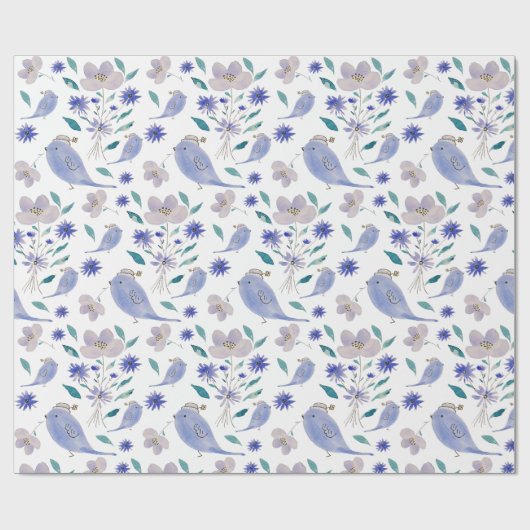 Kute Sparrow met een ventilator Pet Cadeaupapier (Vlak)