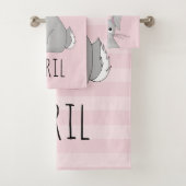 Kute Spring Easter Bunny Rabbit en Name Kinder Bad Handdoek (Insitu)