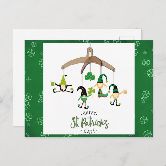 Kute St Patricks Day Gnome Green Shamrock Briefkaart (Voorkant / Achterkant)