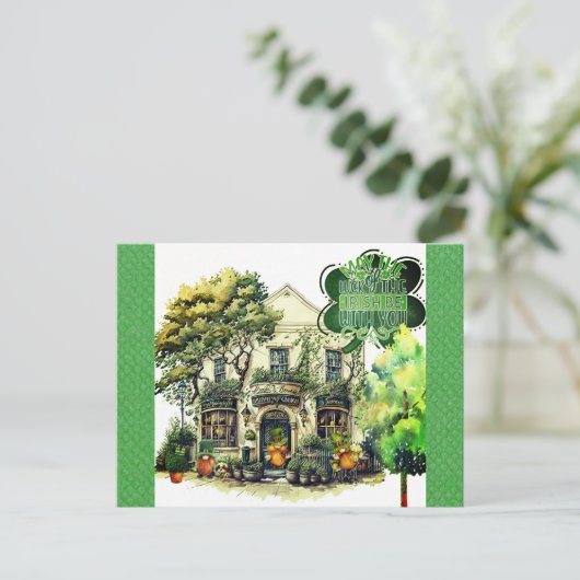 Kute St Patricks Day Gnome Irish Pub Bar Briefkaart (Staand voorkant)
