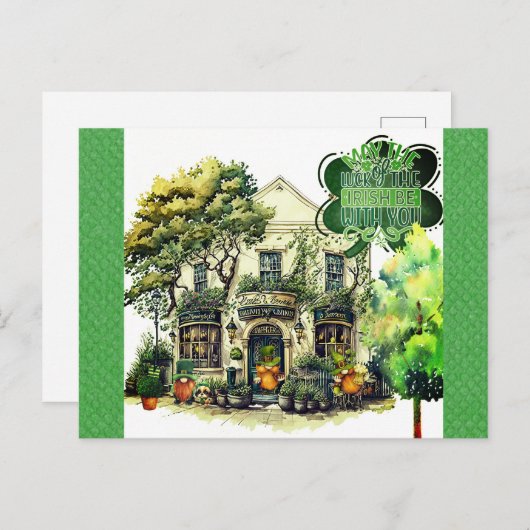 Kute St Patricks Day Gnome Irish Pub Bar Briefkaart (Voorkant / Achterkant)