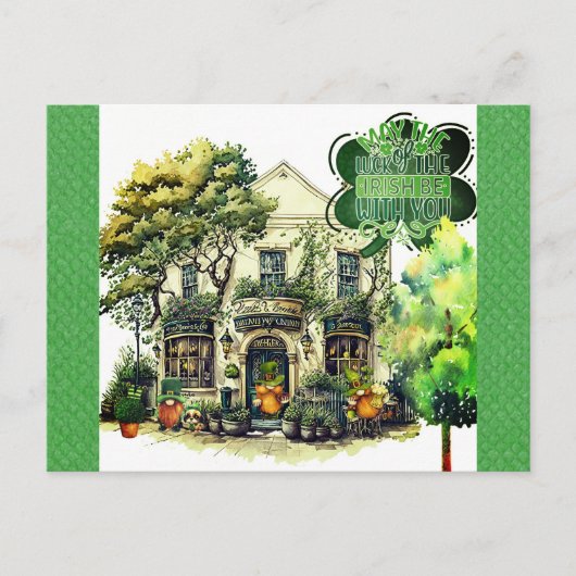 Kute St Patricks Day Gnome Irish Pub Bar Briefkaart (Voorkant)