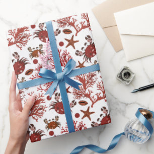 Kute strand krabbett patroonplaat cadeaupapier