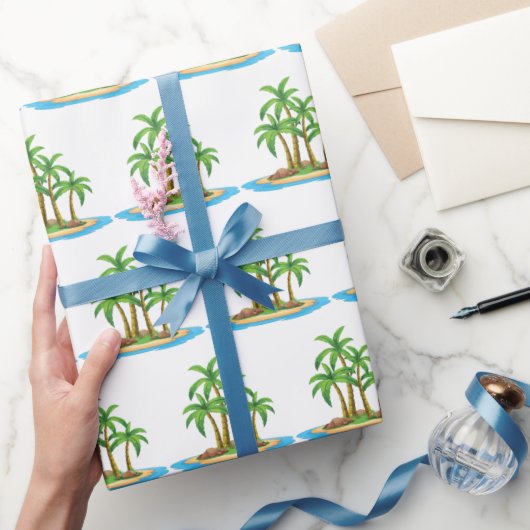 Kute strand palm tree Patroonparty Cadeaupapier (Geschenken)