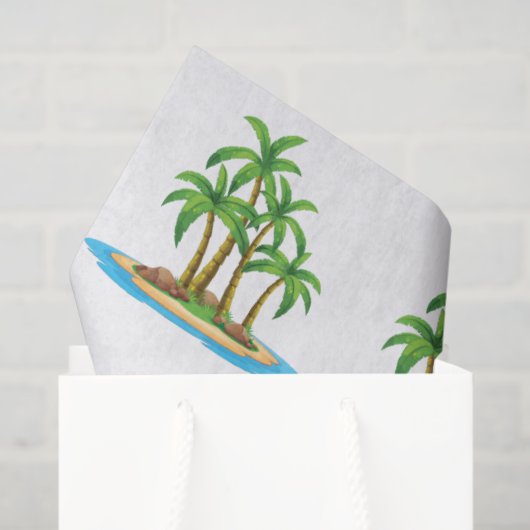 Kute strand palm tree Patroonparty Tissuepapier (Cadeauzakje)