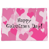 Kute Stylish roze harten Galentine's Day Groot Cadeauzakje (Voorkant)