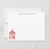Kute Summer Beach Hut Personalized Stationery Bedankkaart (Voorkant)