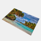 Kute Summer Hawaiian Beach Waterverf Deurmat (Schuin)