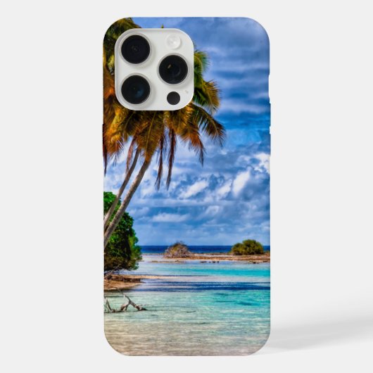 Kute Summer Hawaiian Beach Waterverf iPhone Hoesje (Achterkant)