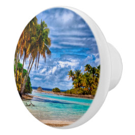 Kute  Summer Hawaiian Beach Waterverf Keramische Knop