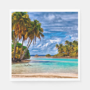 Kute  Summer Hawaiian Beach Waterverf Servetten