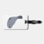 Kute Swimming Cartoon Harbour Seal Bagagelabel (Achterkant horizontaal)