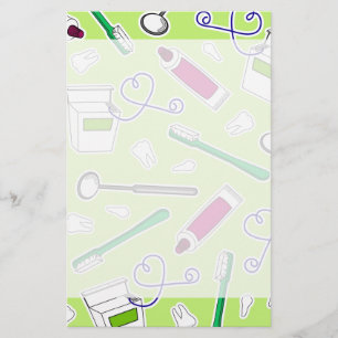 Kute tandheelkundige liefhebber Groen Paars Briefpapier