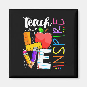 Kute Teach Love and Inspire Mannen Women Teacher Magneet