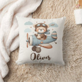 Kute teddybeer piloot gepersonaliseerd kussen (Deken)