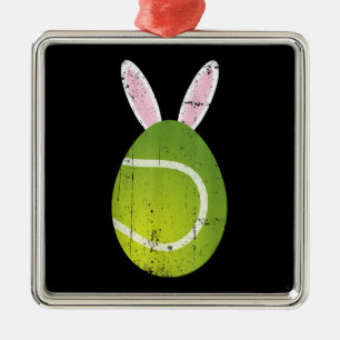 Kute Tennis Bunny Rabbit Easter Day 2021 Metalen Ornament