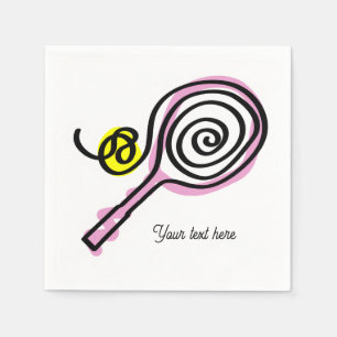 Kute tennis met Birthday party napkins Servet