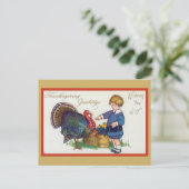 Kute Thanksgiving Groetings Turkije Briefkaart (Staand voorkant)