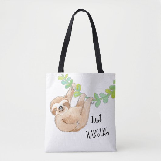Kute Three Toed Sloth Just Hanging Bag Draagtas (Voorkant)