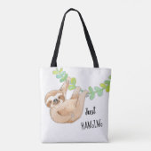 Kute Three Toed Sloth Just Hanging Bag Draagtas (Achterkant)