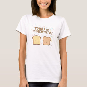 Kute toast naar de nieuwjaarspun Humor Confetti T-shirt