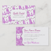 Kute tooth Pattern - Paarse aangepaste Visitekaart Visitekaartje (Voorkant / Achterkant)