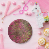 Kute trendy flower henna hand getrokken design papieren bordje (Feest)