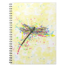 Kute trendy girly waterverf splatters dragonfly