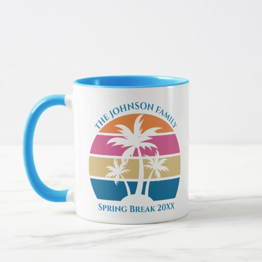 Kute Tropical Sunset Palm Tree Custom Beach House Mok (Links)