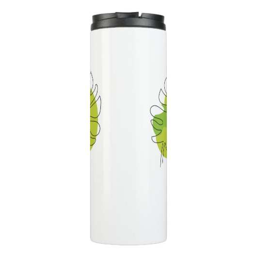 Kute tropische loof met één lijn thermosbeker (Achterkant)