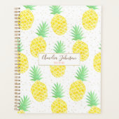 Kute tropische Waterverf anananasle Gold Sparkles Planner (Voorkant)
