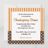 Kute Turkey Thanksgiving Feast Dinner Invitations Kaart (Achterkant)
