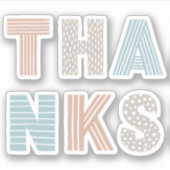 Kute typografie. Kinder pastelbedankt Sticker (Voorkant)