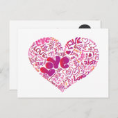 Kute typografie liefde briefkaart (Voorkant / Achterkant)