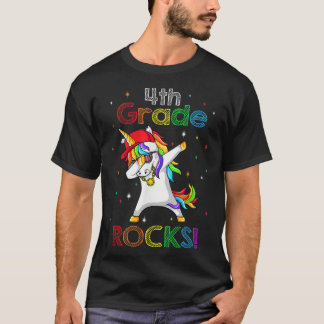 Kute Unicorn 4e grade Rocks eerste dag terug naar T-shirt