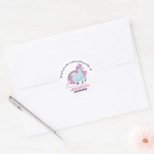 Kute Unicorn en regenboogkinderen op zaterdag Ronde Sticker (Envelop)