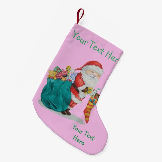 Kute vaders kerstmis met speelgoed en geschenken i kleine kerstsok (Voorkant (Hangend))