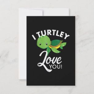 Kute Valentijns Turtle I Turtley love you Kaart
