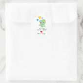 Kute Valentijnsdag Dinosaurs en harten Ronde Sticker (Tas)