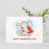 Kute Valentijnse  met de meest recente olifant Aankondiging (Staand voorkant)