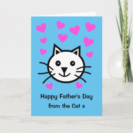 Kute vanaf de Kat Fathers Day Card Kaart (Voorkant)
