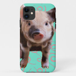 Kute Varken - Blauwe en Roze Zwemmen iPhone 11 Hoesje