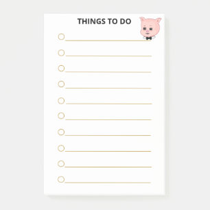 Kute varken gepersonaliseerde dingen om te doen post-it® notes
